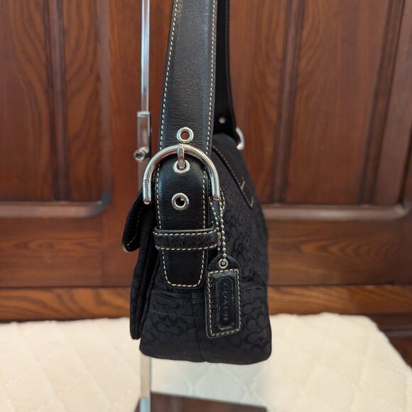 Coach 1444 Small Vintage Black Soho Flap Y2K Signature C Canvas Shoulder/Tote - Picture 5 of 13